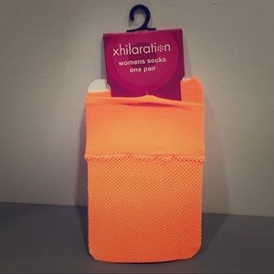 Xhilaration neon orange 🍊 fishnet socks NWT✨